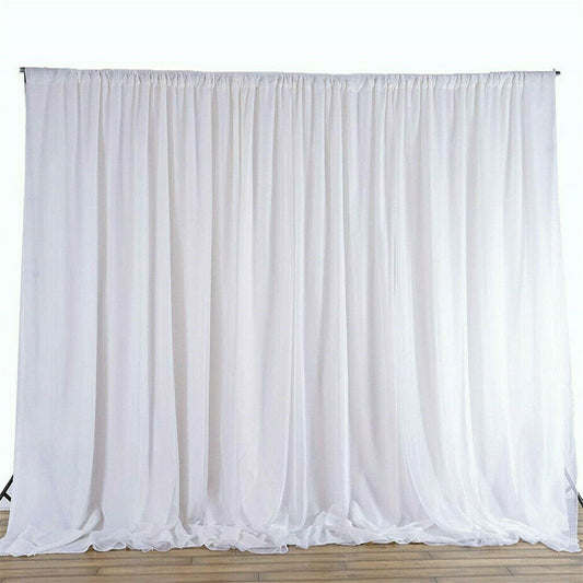 3mx6m 10ft Silk White Backdrop Drapes Curtain Wedding Ceremony Party Home Window Decor V767-XJJ175-V1