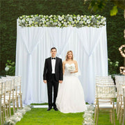 3mx6m 10ft Silk White Backdrop Drapes Curtain Wedding Ceremony Party Home Window Decor V767-XJJ175-V1