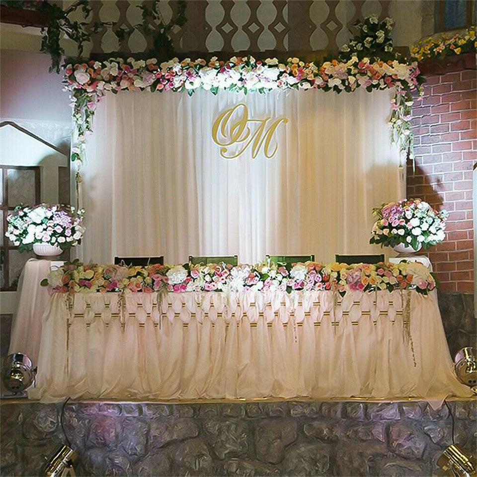 3mx6m 10ft Silk White Backdrop Drapes Curtain Wedding Ceremony Party Home Window Decor V767-XJJ175-V1
