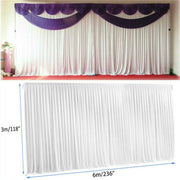 3mx6m 10ft Silk White Backdrop Drapes Curtain Wedding Ceremony Party Home Window Decor V767-XJJ175-V1
