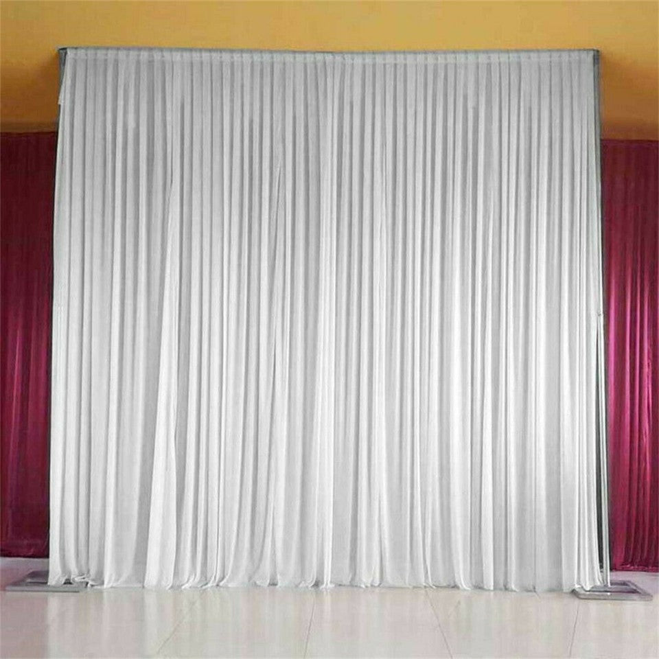 3mx6m 10ft Silk White Backdrop Drapes Curtain Wedding Ceremony Party Home Window Decor V767-XJJ175-V1