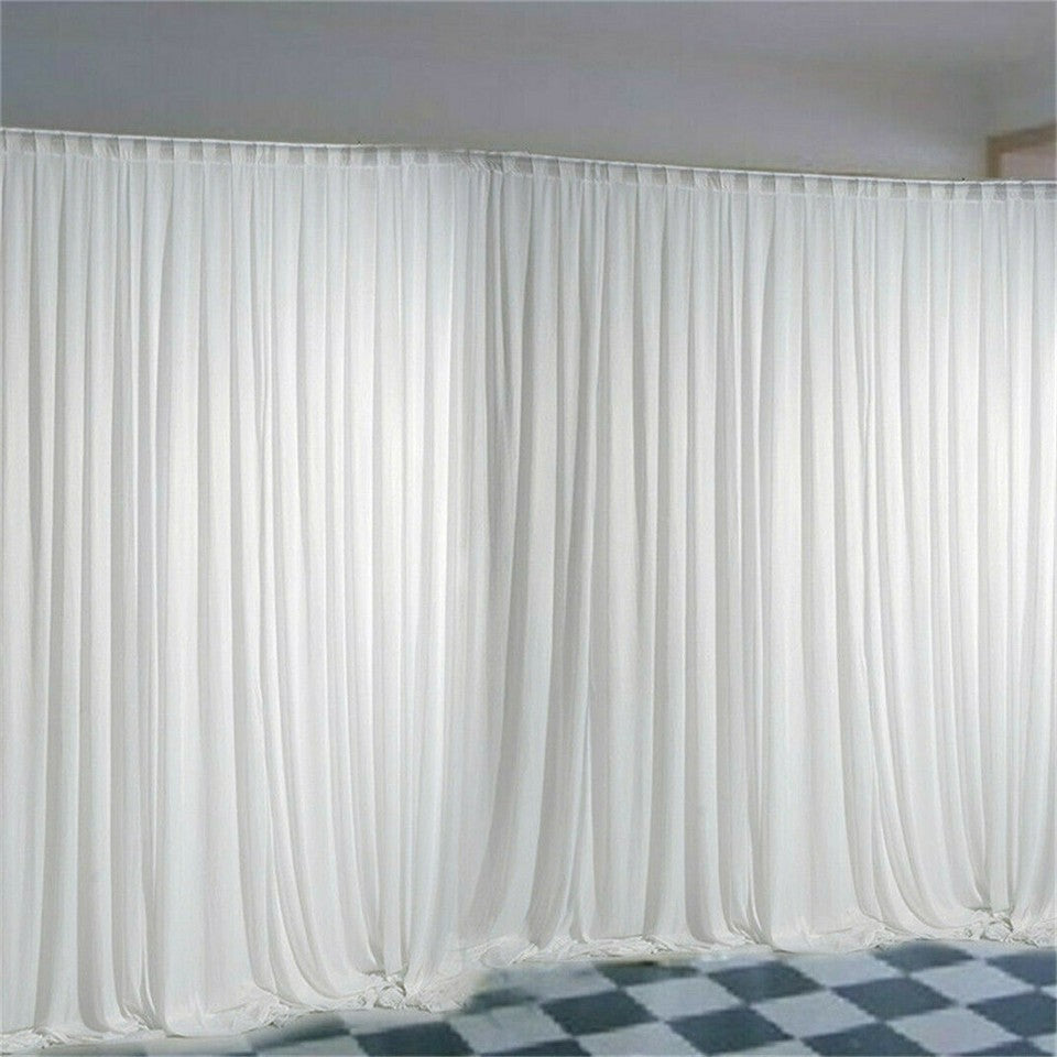 3mx6m 10ft Silk White Backdrop Drapes Curtain Wedding Ceremony Party Home Window Decor V767-XJJ175-V1