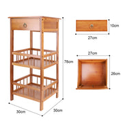 P&P Bamboo Bedside Table Nightstand Smooth Storage Side End Table with Drawers for Small Spaces V767-XJJ227-M-G2