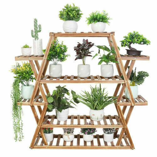 Multilayer Corner Garden Plant Stand Elegant and Practical Display Solution V767-XJJ240-V1