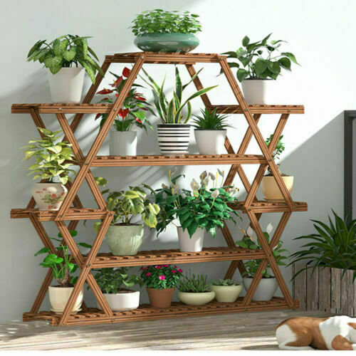 Multilayer Corner Garden Plant Stand Elegant and Practical Display Solution V767-XJJ240-V1