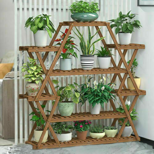 Multilayer Corner Garden Plant Stand Elegant and Practical Display Solution V767-XJJ240-V1