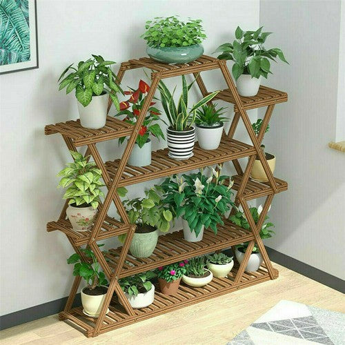 Multilayer Corner Garden Plant Stand Elegant and Practical Display Solution V767-XJJ240-V1
