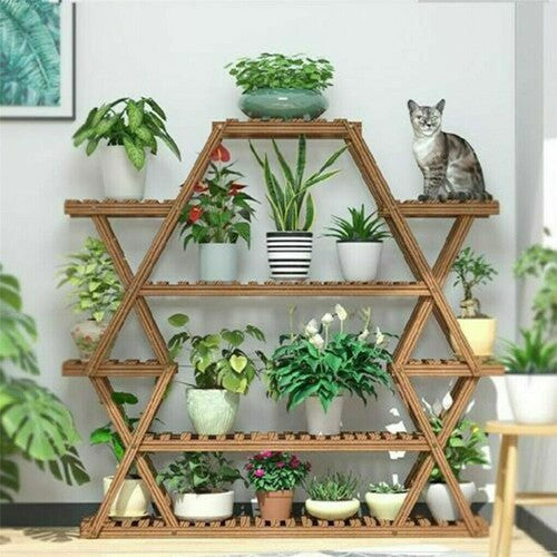 Multilayer Corner Garden Plant Stand Elegant and Practical Display Solution V767-XJJ240-V1