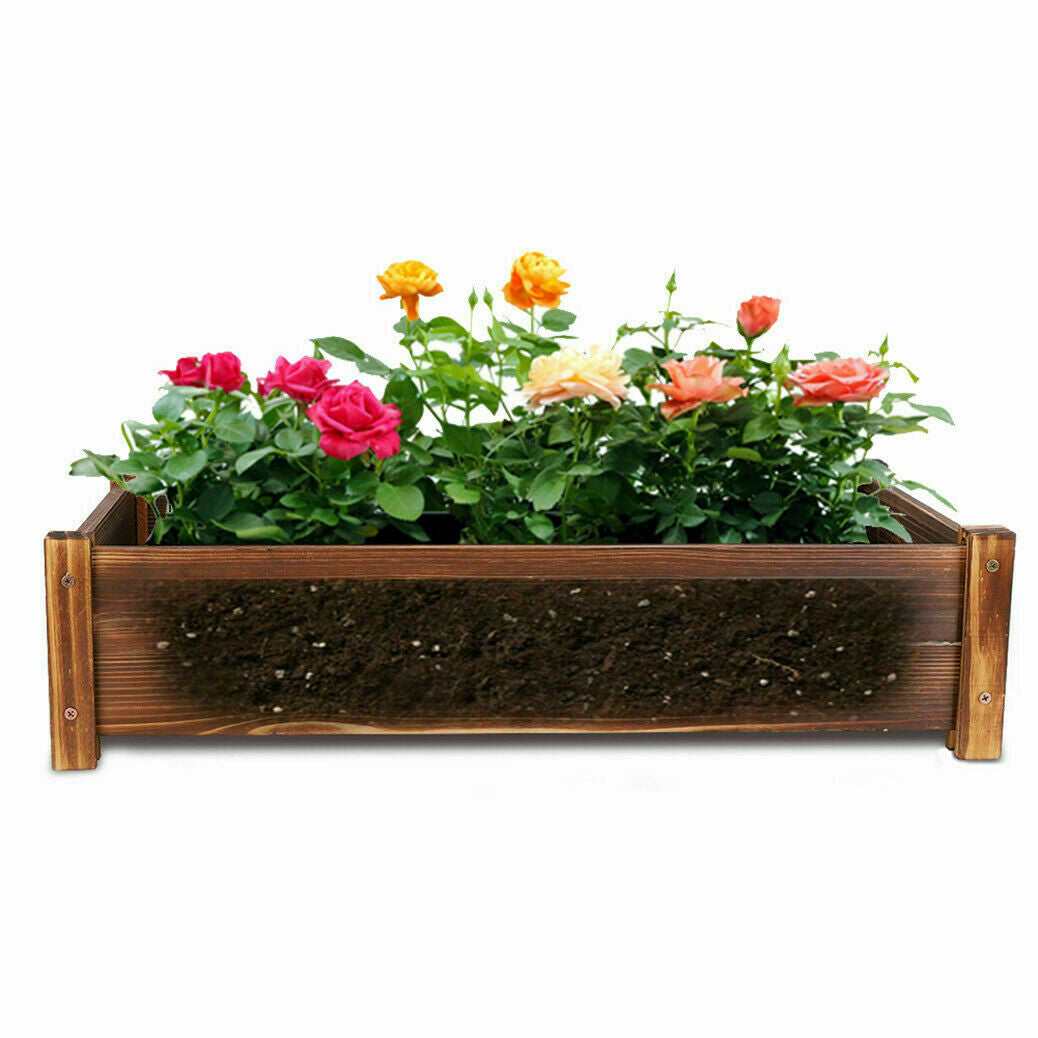 Large Rectangular Wooden Planters Garden Outdoor Flower Plant Herbs Pot Boxes V767-XJJ350