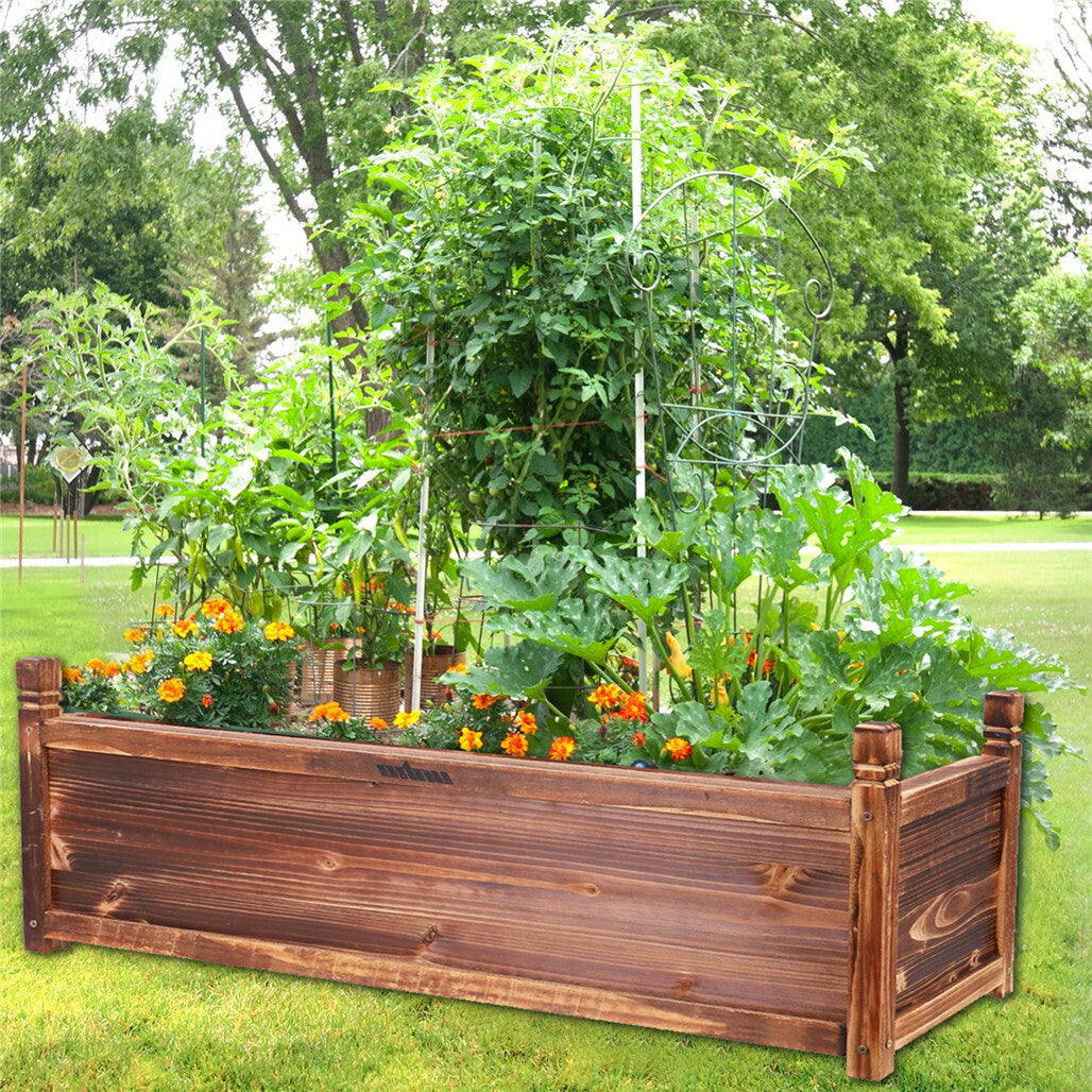 Fin Rot-Resistant Wood Modular Raised Garden Bed Outdoor Elevated Herb Planter Box V767-XJJ372-L