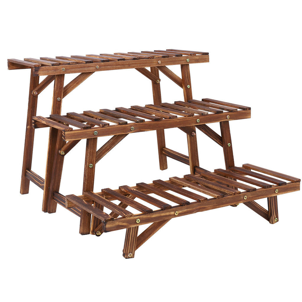 3pcs Plant Stand Flower Step Bench Rack Herb Storage Shelf Garden Indoor Outdoor V767-XJJ375