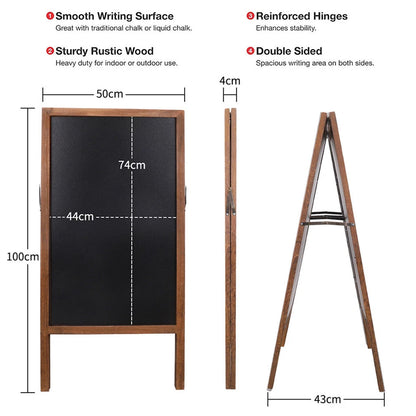 P&P Rustic Wooden Double-Sided Chalkboard Sign for Indoor & Outdoor Use V767-XJJ38-TN-CX-S-V1