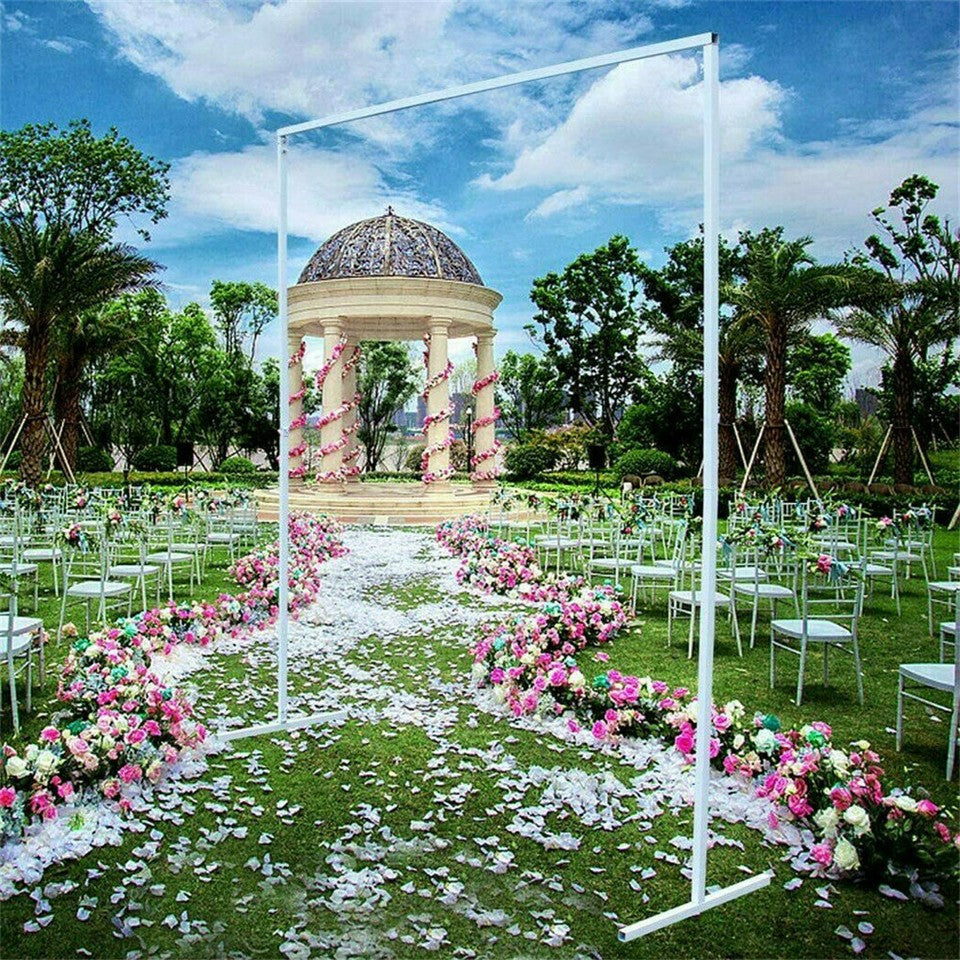 3x3M Square Wedding Arch Stand Metal Wedding Backdrop Decor White Flower Stand V767-XJJ382-WT-G1
