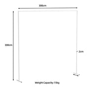 3x3M Square Wedding Arch Stand Metal Wedding Backdrop Decor White Flower Stand V767-XJJ382-WT-G1