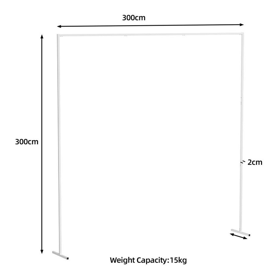 3x3M Square Wedding Arch Stand Metal Wedding Backdrop Decor White Flower Stand V767-XJJ382-WT-G1