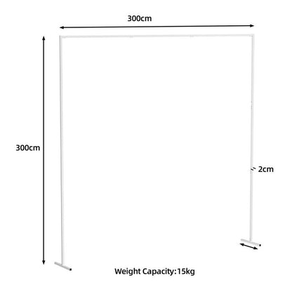 3x3M Square Wedding Arch Stand Metal Wedding Backdrop Decor White Flower Stand V767-XJJ382-WT-G1