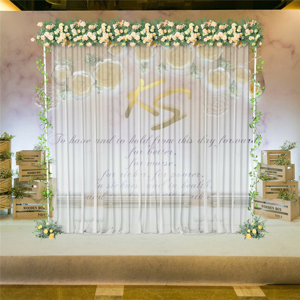 3x3M Square Wedding Arch Stand Metal Wedding Backdrop Decor White Flower Stand V767-XJJ382-WT-G1