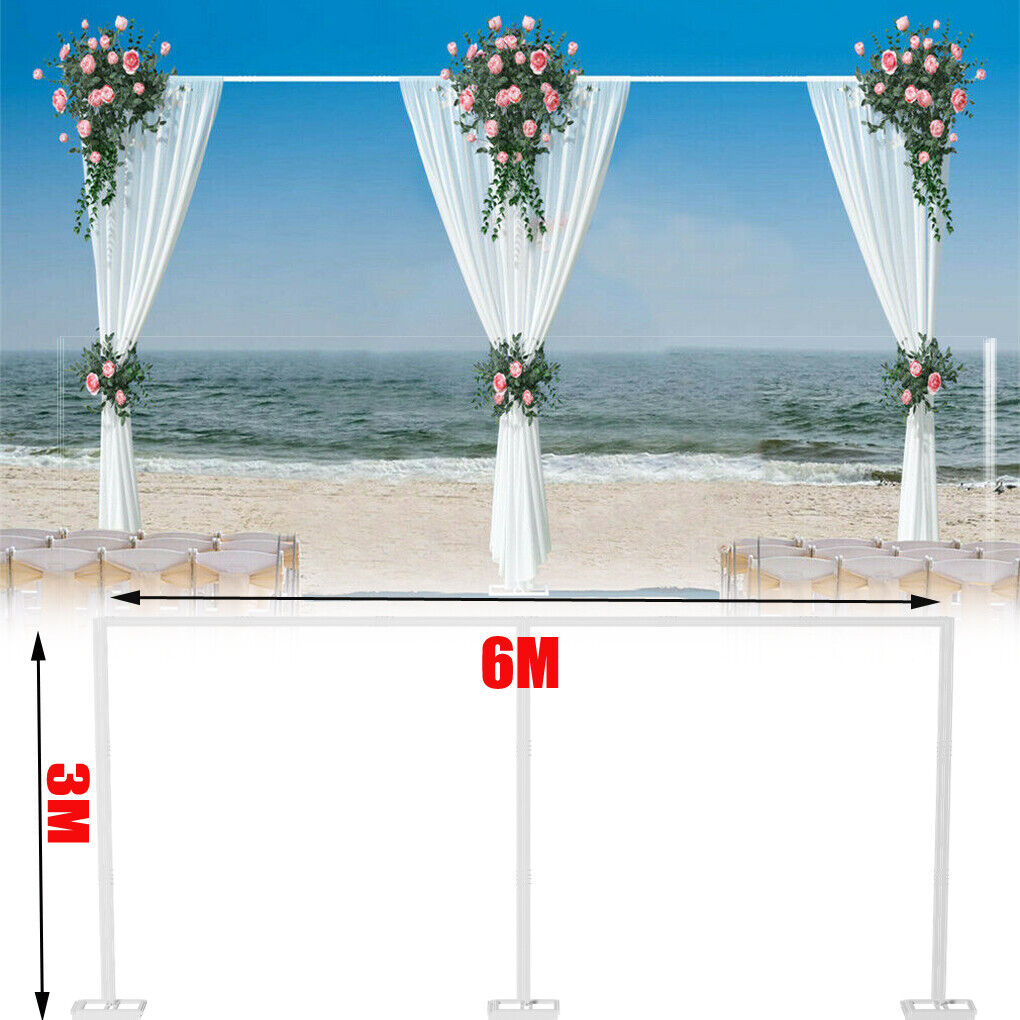 3M*6M Telescopic Wedding Backdrop Stand Balloon Curtain Hanging Pipe Background V767-XJJ383-G1