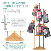 Wooden Coat and Hat Stand with 10 Hooks - Floor Standing Clothes and Umbrella Rack V767-XJJ43-G2