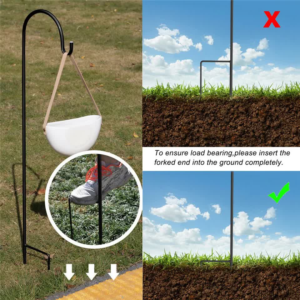 Set of 8 Anti-Wind Shepherd Hooks for Garden and Wedding Decorations V767-XJJ438-BK-G1