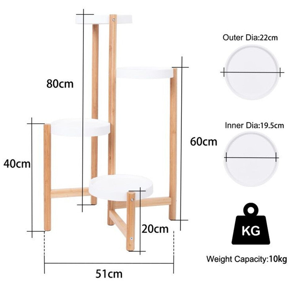 4-Tier Plant Stand Corner Flower Pot Holder V767-XJJ456-L