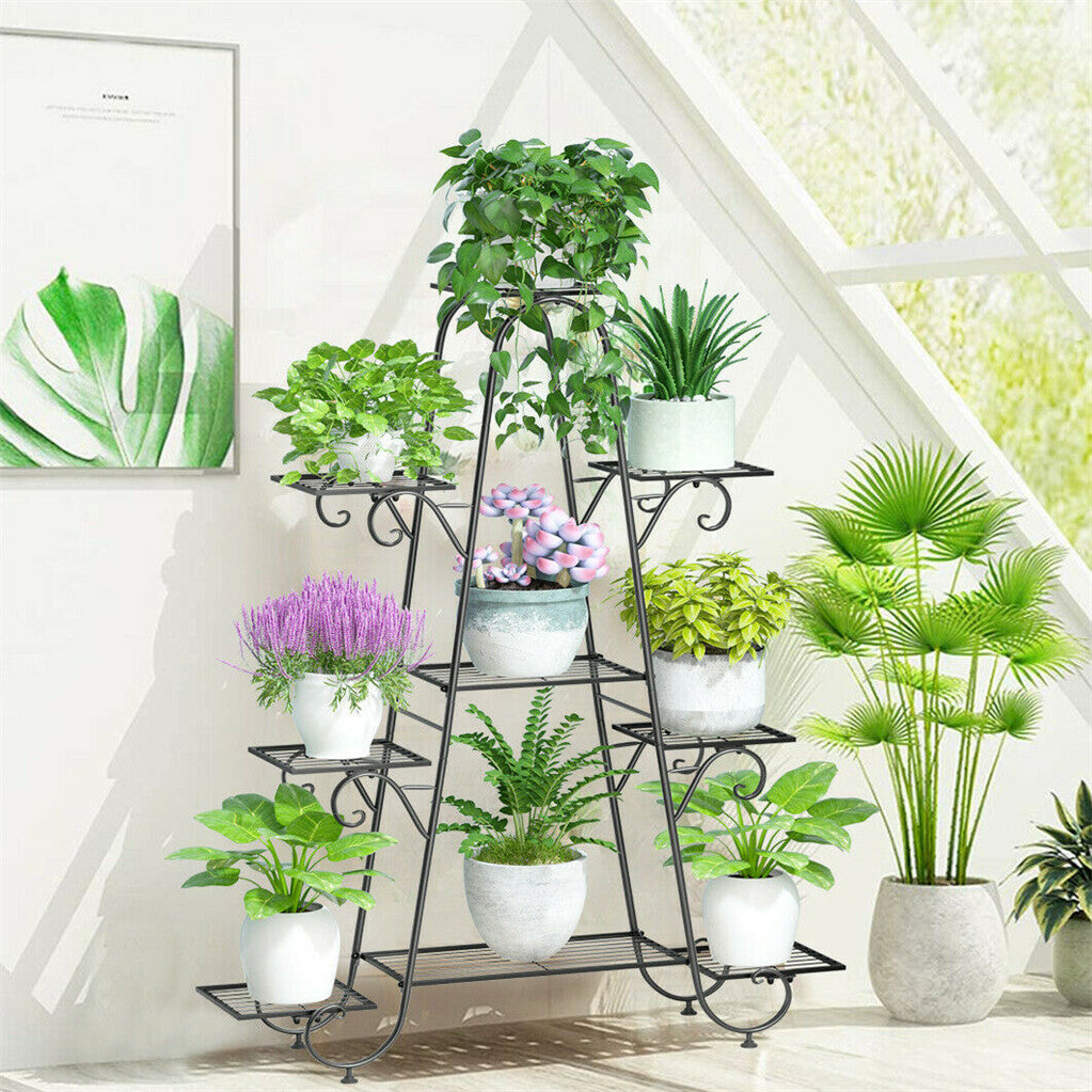 Stable 7 Tier Metal Plant Stand Flower Pot Rack Display Holder Shelf Home Garden V767-XJJ465-G2