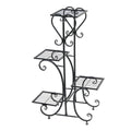 4-Tier Heavy Duty Plant Potted Stand Flower Planters Display Rack Outdoor Indoor V767-XJJ467-BK-G2