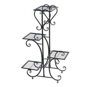 4-Tier Heavy Duty Plant Potted Stand Flower Planters Display Rack Outdoor Indoor V767-XJJ467-BK-G2
