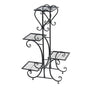 4-Tier Heavy Duty Plant Potted Stand Flower Planters Display Rack Outdoor Indoor V767-XJJ467-BK-G2