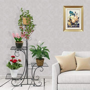 4-Tier Heavy Duty Plant Potted Stand Flower Planters Display Rack Outdoor Indoor V767-XJJ467-BK-G2