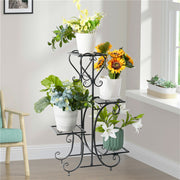 4-Tier Heavy Duty Plant Potted Stand Flower Planters Display Rack Outdoor Indoor V767-XJJ467-BK-G2