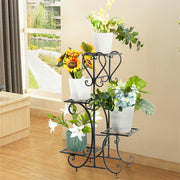 4-Tier Heavy Duty Plant Potted Stand Flower Planters Display Rack Outdoor Indoor V767-XJJ467-BK-G2