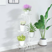White Practical Plant Stand Wrought Iron Flower Pot Holder Corner Plant Shelf Organize V767-XJJ467-WT-G2
