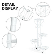 White Practical Plant Stand Wrought Iron Flower Pot Holder Corner Plant Shelf Organize V767-XJJ467-WT-G2