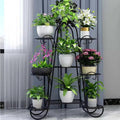 Oversized Metal Plant Stand with 9-Tier Flower Display Shelves V767-XJJ468-G2