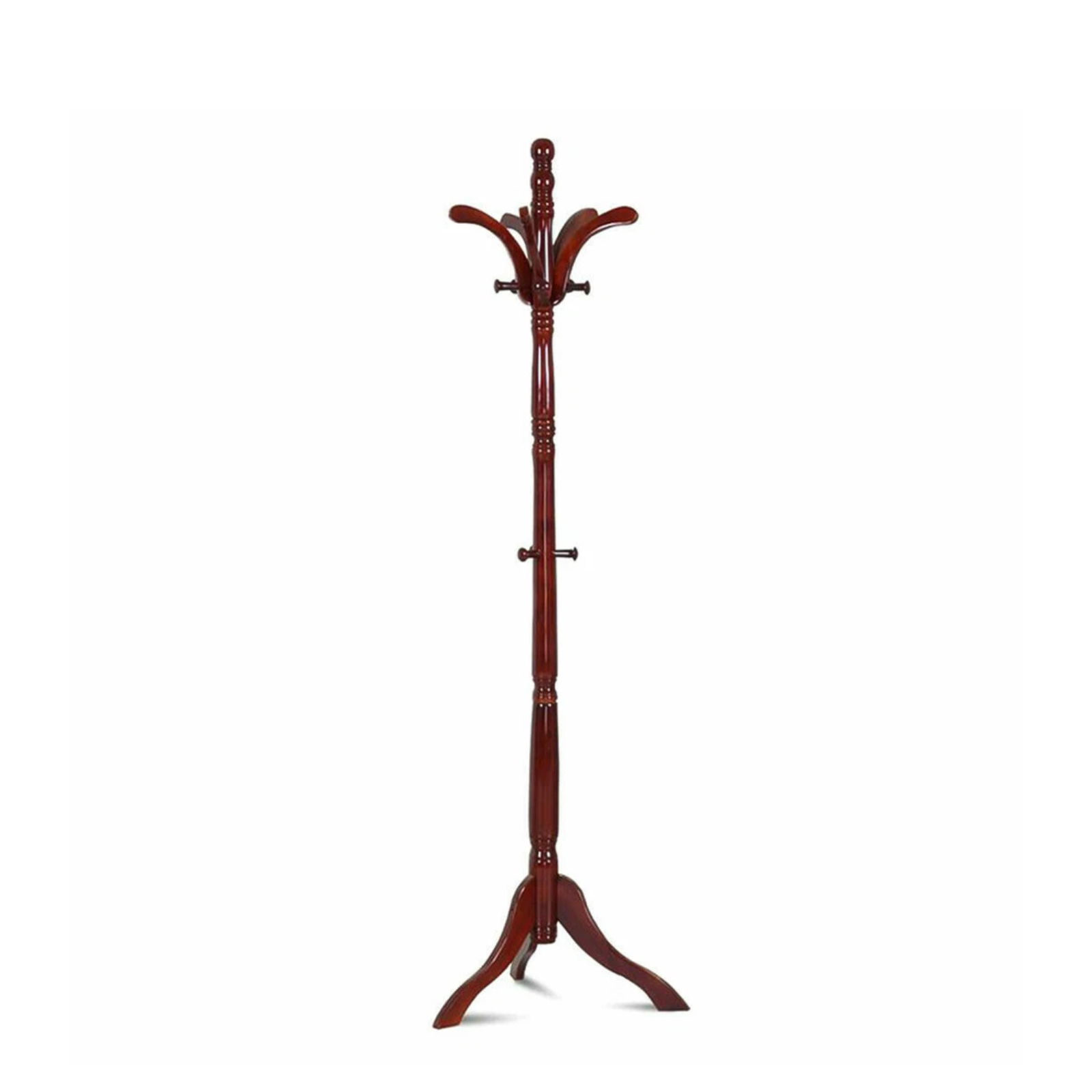 Vintage Wooden Coat Rack Stand with 13 Hooks for Hats, Clothes and Handbags V767-XJJ489-G2