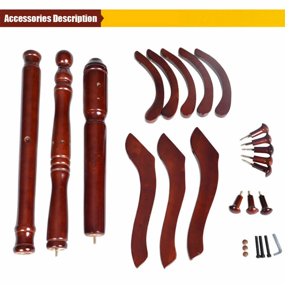 Vintage Wooden Coat Rack Stand with 13 Hooks for Hats, Clothes and Handbags V767-XJJ489-G2