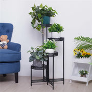 4 Tier Foldable Corner Tall Plant Stand Metal Flower Display Rack Indoor Outdoor V767-XJJ491-L