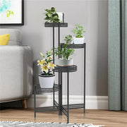 4 Tier Foldable Corner Tall Plant Stand Metal Flower Display Rack Indoor Outdoor V767-XJJ491-L