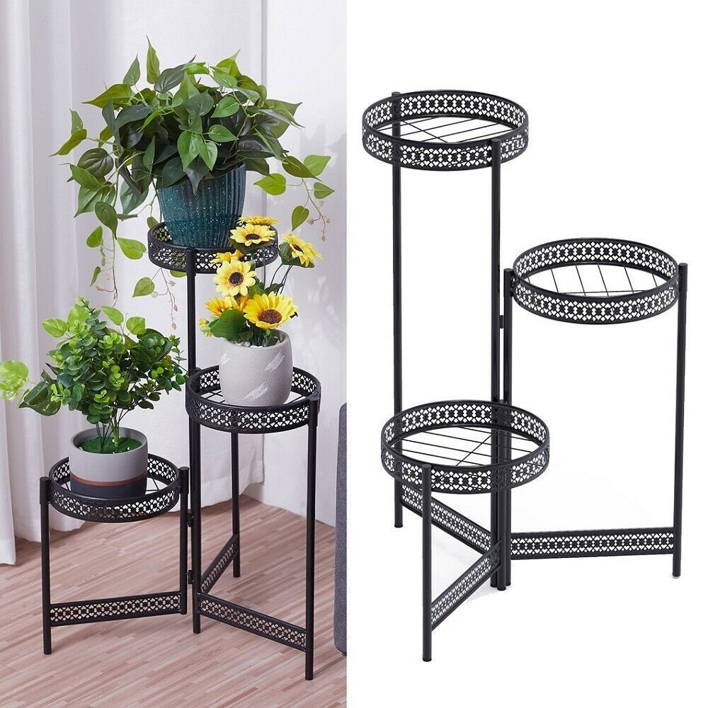 Premium Quality Black Metal Plant Stand V767-XJJ491-S