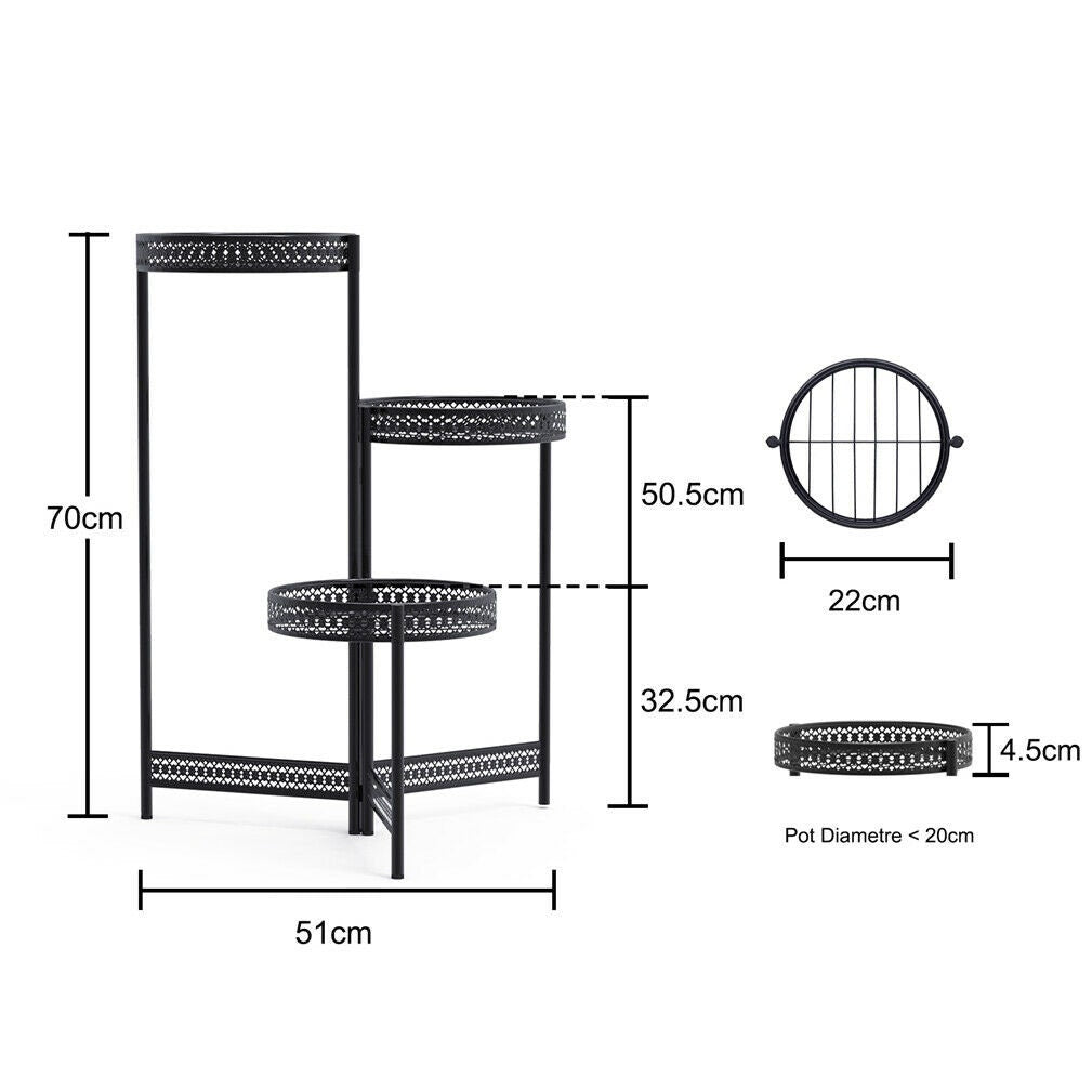 Premium Quality Black Metal Plant Stand V767-XJJ491-S