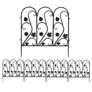 5-Piece Decorative Garden Fence Black Metal Wire Patio V767-XJJ516-BK-G2