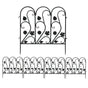 5-Piece Decorative Garden Fence Black Metal Wire Patio V767-XJJ516-BK-G2