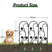 5-Piece Decorative Garden Fence Black Metal Wire Patio V767-XJJ516-BK-G2