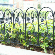 5-Piece Decorative Garden Fence Black Metal Wire Patio V767-XJJ516-BK-G2