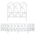 5PCS Decorative Garden Fence Folding Patio Fences Rustproof 59.5x62cm Landscape V767-XJJ516-WT-G2