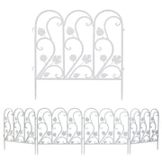 5PCS Decorative Garden Fence Folding Patio Fences Rustproof 59.5x62cm Landscape V767-XJJ516-WT-G2