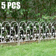 5PCS Decorative Garden Fence Folding Patio Fences Rustproof 59.5x62cm Landscape V767-XJJ516-WT-G2