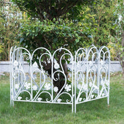 5PCS Decorative Garden Fence Folding Patio Fences Rustproof 59.5x62cm Landscape V767-XJJ516-WT-G2