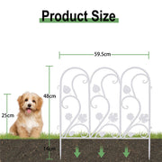 5PCS Decorative Garden Fence Folding Patio Fences Rustproof 59.5x62cm Landscape V767-XJJ516-WT-G2